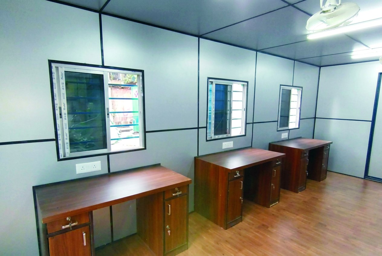 Interior of a prefabricated modular office