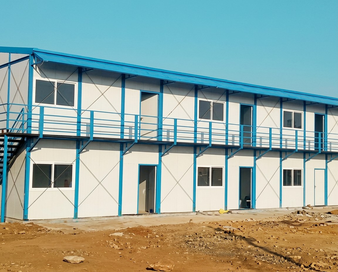 Modular site office containers installed on site