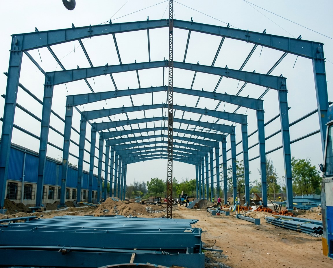 Pre-engineered steel building structure by AAPEX PEB-CON